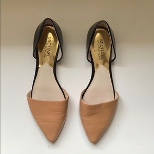 Michael Kors Nude & Black Pointed Flat